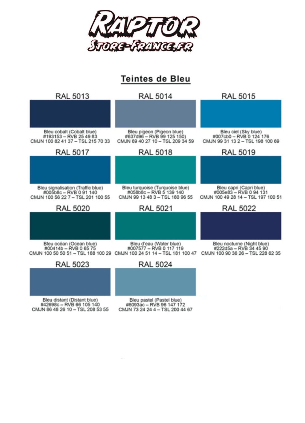 nuancier-RAPTOR-7png - PredaColor